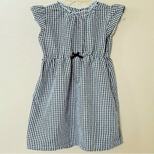 Elfin Doll Girls Black White Gingham Flutter Sleeve Dress Spring Summer Picnic